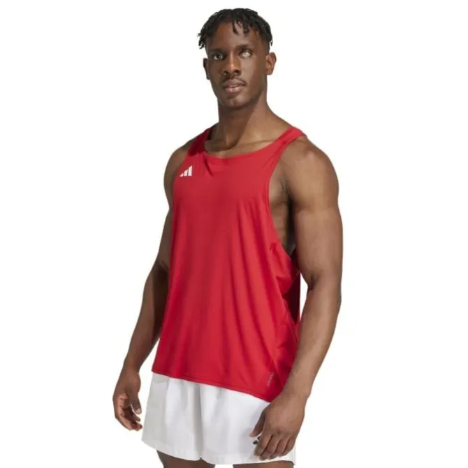 adidas Laufshirts>Adizero E Singlet Rot