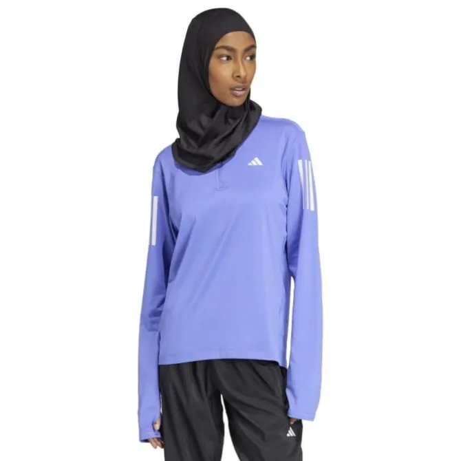 adidas Laufshirts>Own The Run Half-Zip Long Sleeve Violett