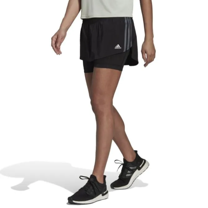 adidas Laufshorts>Run Icons 3-Stripes 2-in-1 Skirt Schwarz