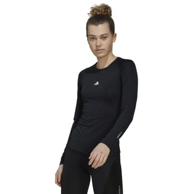 adidas Laufshirts>Techfit Train Ls Schwarz