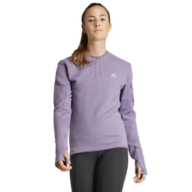 adidas Laufshirts>Ult Cte 1/2 Shirt Zip Violett