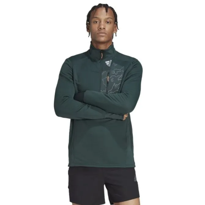 adidas Laufshirts>X-City 1/4 Zip Grün