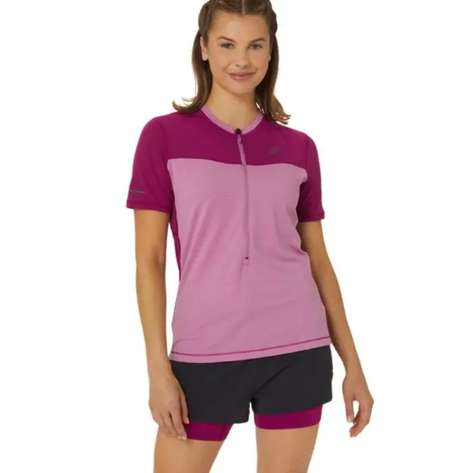 Asics Laufshirts>Fujitrail SS Top Rot-violett