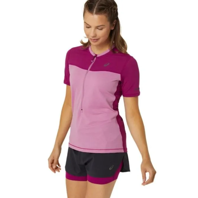 Asics Laufshirts>Fujitrail SS Top Rot-violett