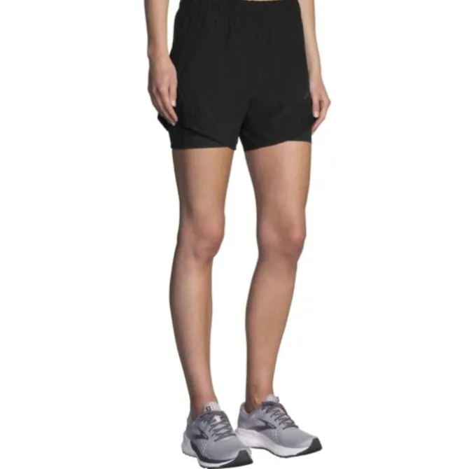 Brooks Laufshorts>Chaser 5" 2In1 Shorts Schwarz