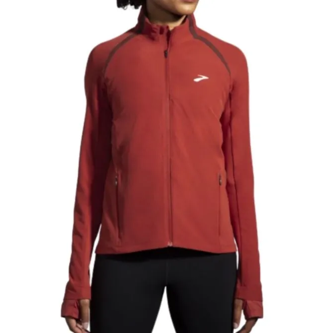 Brooks Laufjacken>Fusion Hybrid Jacket Rot