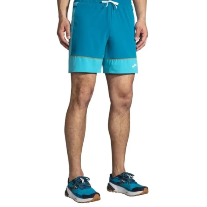 Brooks Laufshorts>High Point 7" 2-in-1 Short Blau