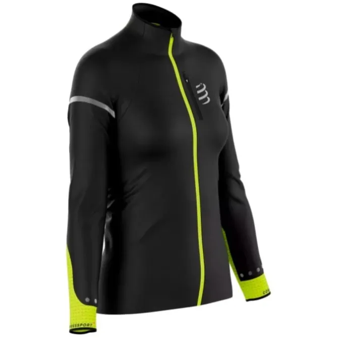 Compressport Laufjacken>Hurricane Windproof Jacket Flash Schwarz