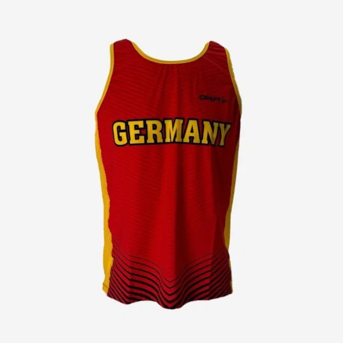 Craft Laufshirts>Deutschland Singlet Rot