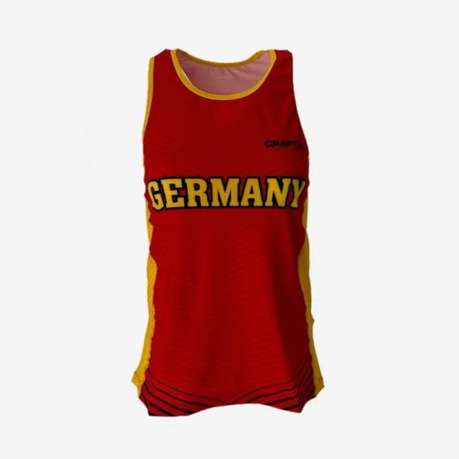 Craft Laufshirts>Deutschland Singlet Rot