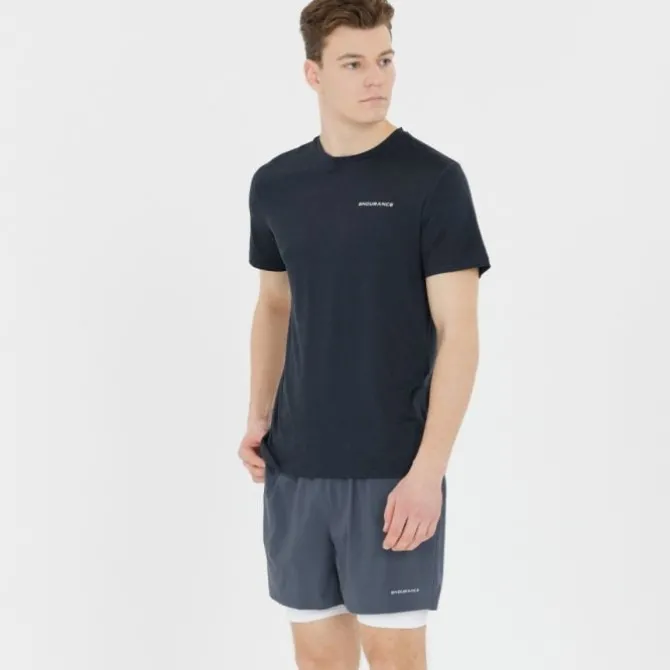 Endurance Laufshirts>Abdon Melange Short Sleeve Tee Schwarz