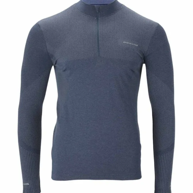 Endurance Laufshirts>Jaro Seamless Midlayer Blau