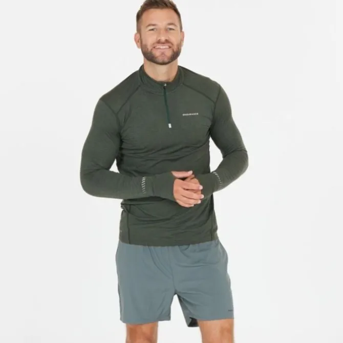 Endurance Laufshirts>Tune Melange Midlayer Grün