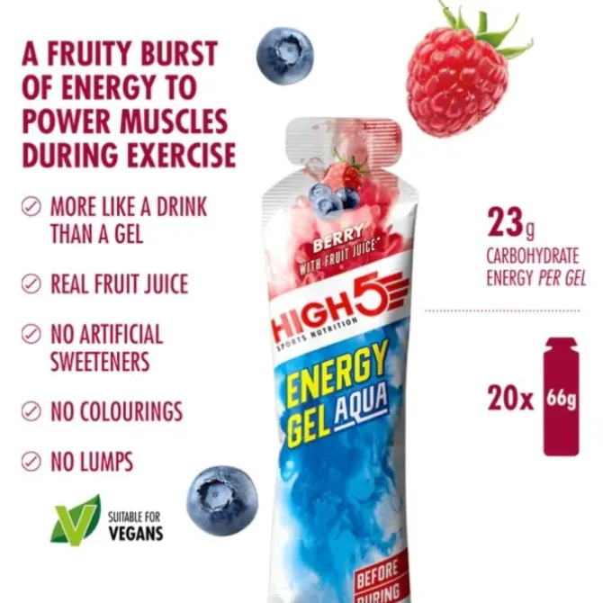 High5 Sportnahrung>Energy Gel Aqua Berry - Box 20x66g Weiß