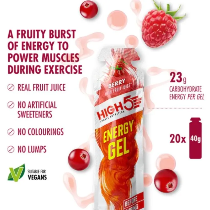 High5 Sportnahrung>Energy Gel Berry - Box 20x40g Weiß