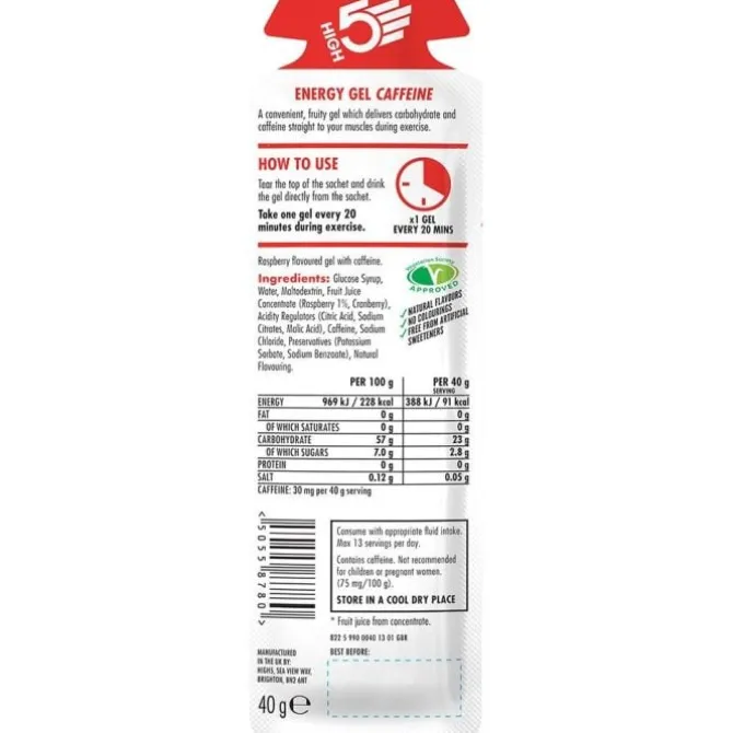 High5 Sportnahrung>Energy Gel Caffeine 40g Rasberry