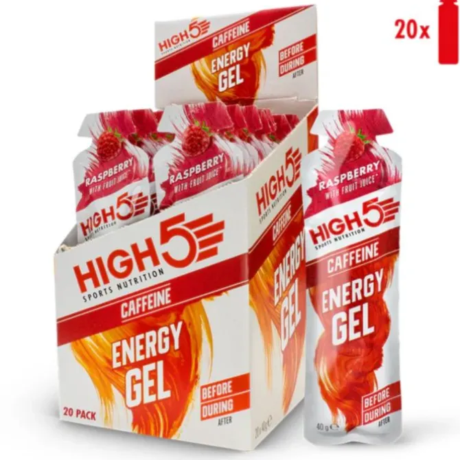 High5 Sportnahrung>Energy Gel Caffeine Raspberry 20x40g Weiß