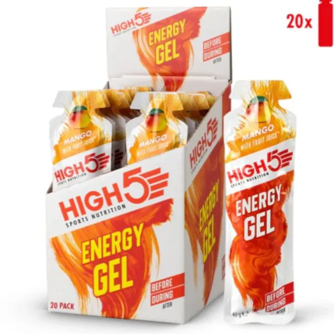 High5 Sportnahrung>Energy Gel Mango - Box 20x40g Weiß