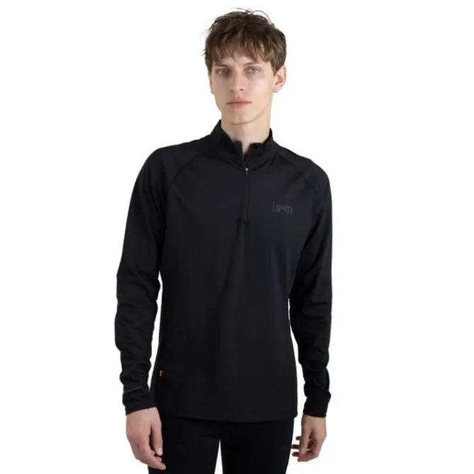 Lipati Laufshirts>Calvus Zip Warm Shirt Schwarz