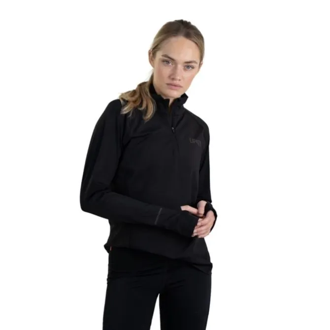 Lipati Laufshirts>Calvus Zip Warm Shirt Schwarz