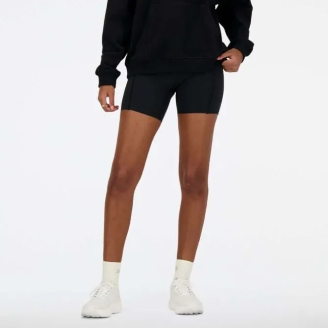 New Balance Laufshorts>Athletics 6 Inch Fitted High Rise Pkt Short Schwarz