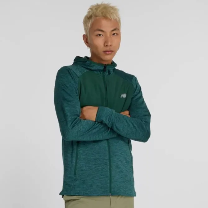 New Balance Laufshirts>Heat Grid Hooded Full Zip Grün