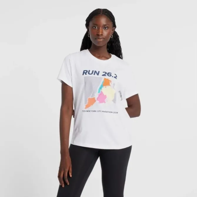 New Balance Laufshirts>NYC Marathon Grafic T-shirt Weiß