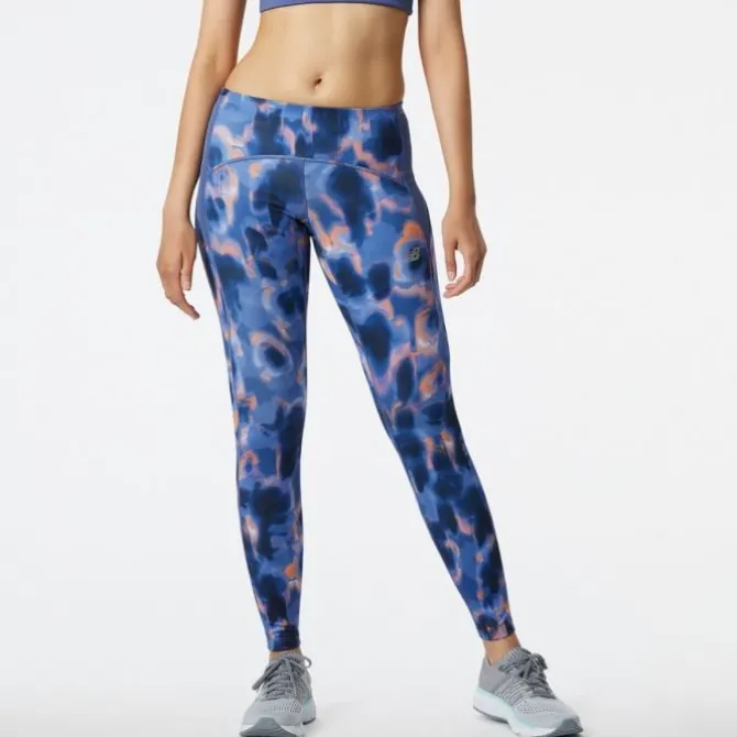 New Balance Laufhosen>Printed Impact Run Tight Blau