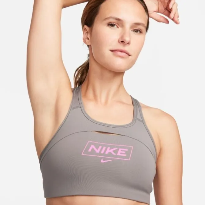 Nike Sport-bhs>Dri Fit Swoosh Medium Support Bra Grau