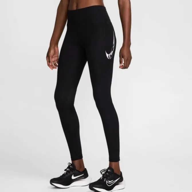 Nike Laufhosen>Dri-FIT Fast Swoosh Mid-Rise 7/8 Tights Schwarz