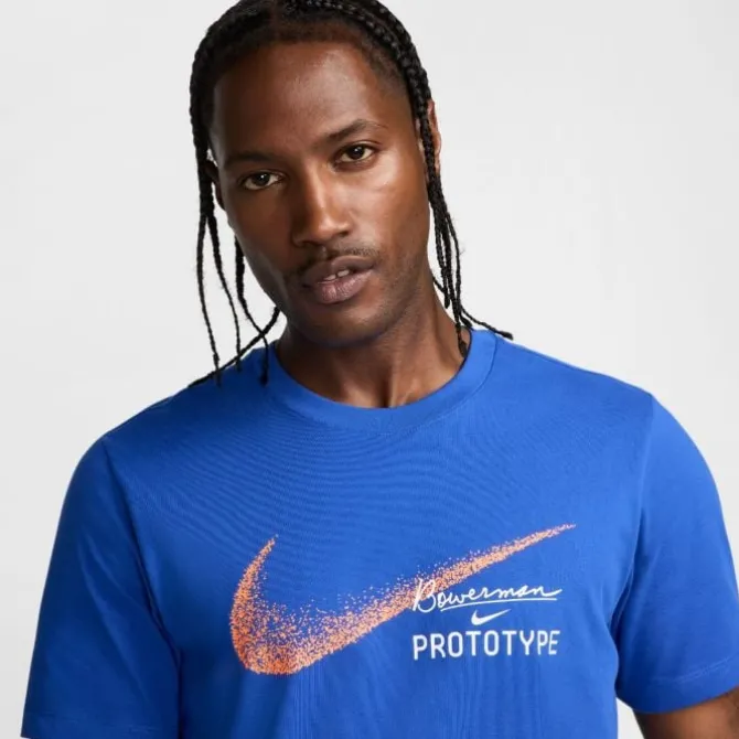 Nike Laufshirts>DRI-FIT Founders Short Sleeve Tee Blau