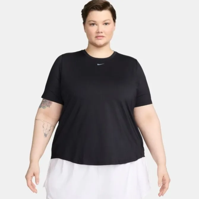 Nike Laufshirts>Dri-Fit One Classic SS Top (Plus Size) Schwarz