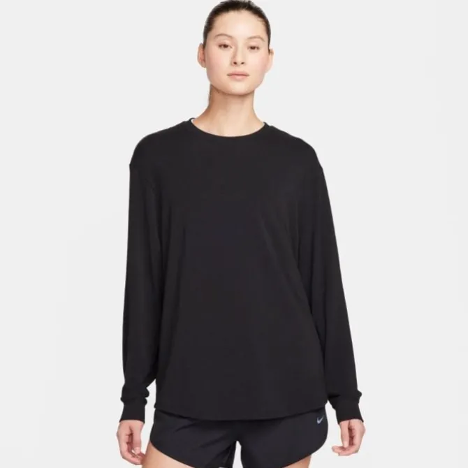 Nike Laufshirts>Dri-FIT One Relaxed Long Sleeve Tee Schwarz