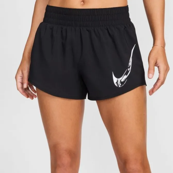 Nike Laufshorts>Dri-FIT One Swoosh HyperBright Mid-Rase Brief-Lined Shorts Schwarz