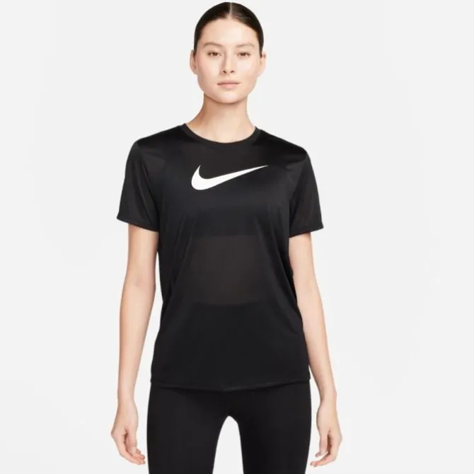 Nike Laufshorts>Dri-FIT Regular Heathered Graphic Short Sleeve Tee Schwarz