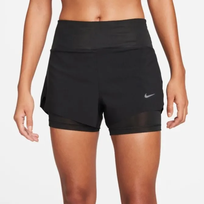 Nike Laufshorts>Dri-FIT Swift Mid-Rise 2in1 Shorts Schwarz