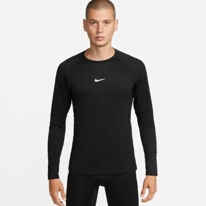 Nike Laufshirts>Pro Warm Long Sleeve Tee Schwarz