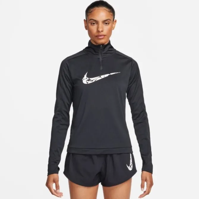 Nike Laufshirts>Swoosh Dri-Fit 1/4-Zip Mid-Layer Schwarz