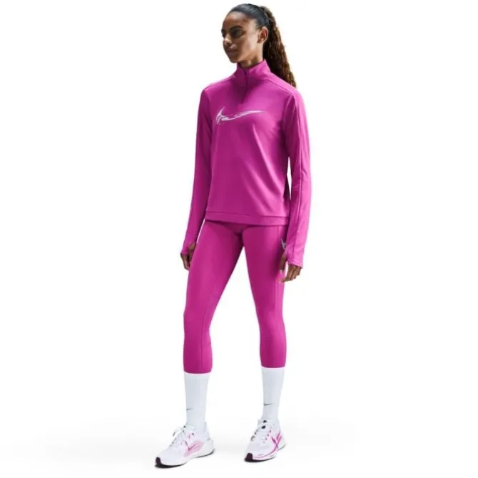 Nike Laufshirts>Swoosh Heathered Half Zip Midlayer Rot-violett