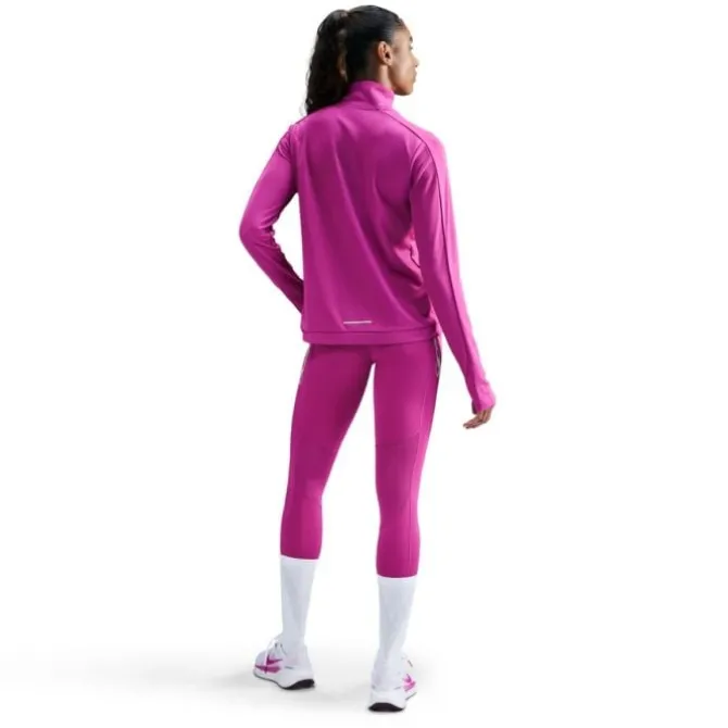 Nike Laufshirts>Swoosh Heathered Half Zip Midlayer Rot-violett