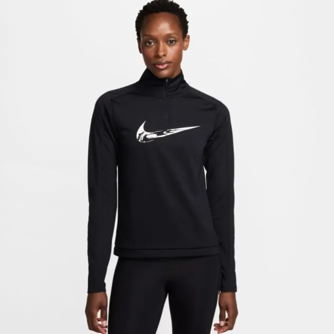 Nike Laufunterwüsche | Laufshirts>Swoosh HyperBright Half Zip Long Sleeve Midlayer Schwarz