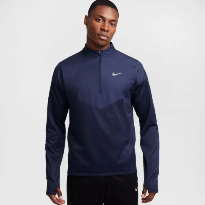 Nike Laufshirts>Therma-FIT Water-Repellent Sphere Element Half Zip Blau