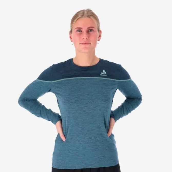 Odlo Laufshirts>Top Crew Neck Long Sleeve Perfomance Blau