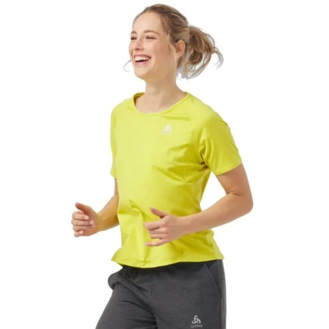 Odlo Laufshirts>T-Shirt Short Sleeve Crew Neck Run Easy Gelb