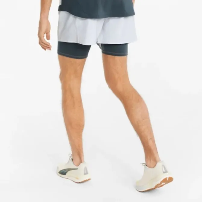 Puma Laufshorts>Run First Mile 5" 2-in-1 Shorts Grau