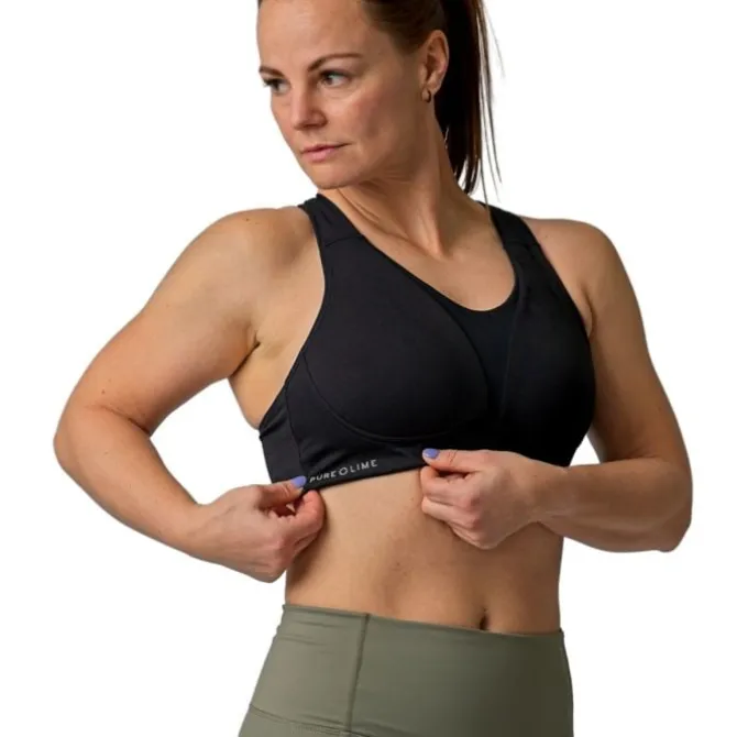 PureLime Sport-bhs>Padded Sports Bra Schwarz