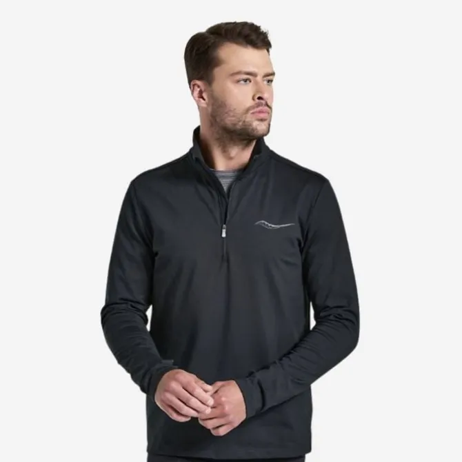 Saucony Laufshirts>Solstice 1/4 Zip Schwarz