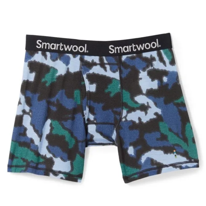 Smartwool Laufunterwäsche>Merino Print Boxer Breif Boxed Blau