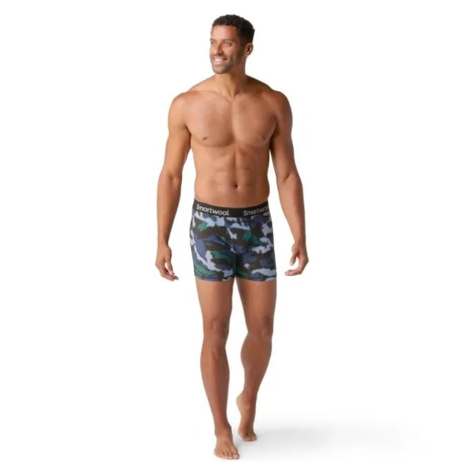 Smartwool Laufunterwäsche>Merino Print Boxer Breif Boxed Blau