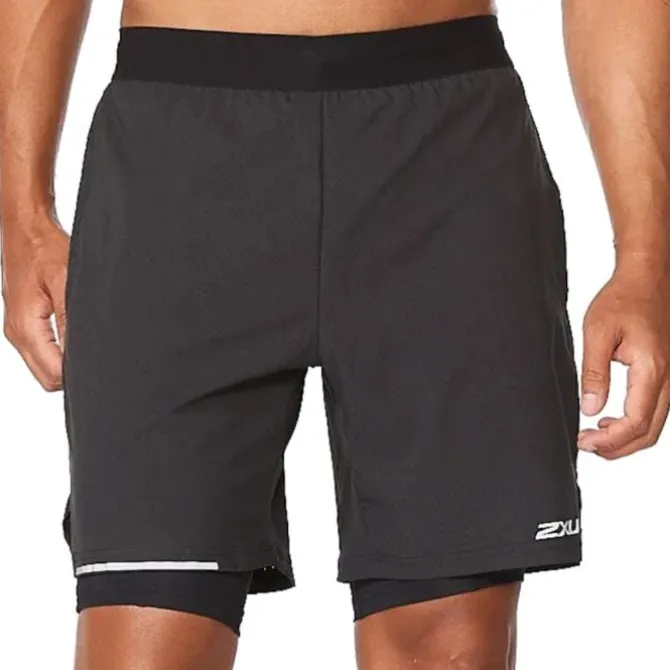 2XU Laufshorts>Aero 2in1 7inch Shorts Schwarz